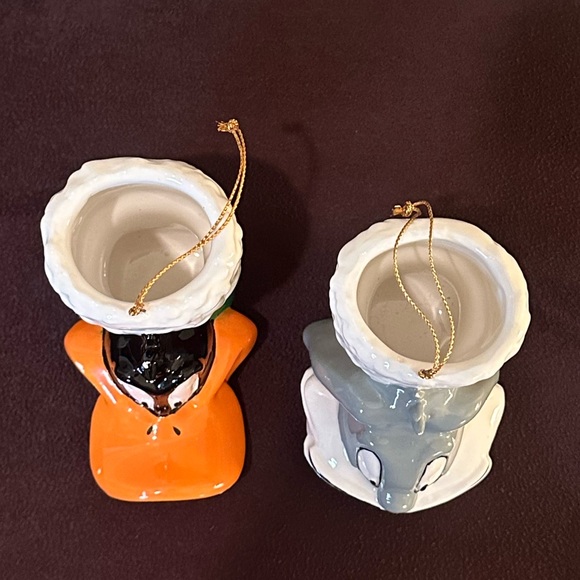 🎄VTG 1994 Looney Tunes Daffy Duck & Bugs Bunny Ceramic Stocking Tree Ornaments - Picture 7 of 13